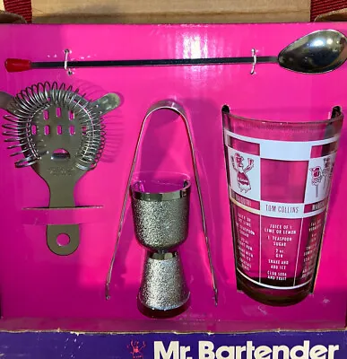 Vintage Retro Regal Mr Bartender Bar Set -  Barware  New In Original Box • $16