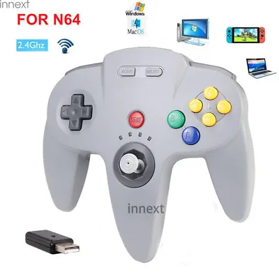 For N64 Nintendo 64 Switch PC Mac Wireless Controller Gamepad Joystick 2.4 G • $27.99