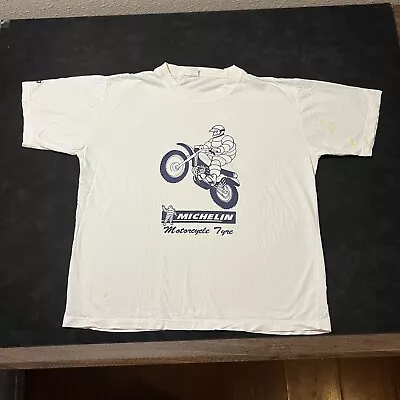 Vintage Michelin Man T Shirt Motorcycle Tyre Tire Shop Advertising Gas 1980s • $50