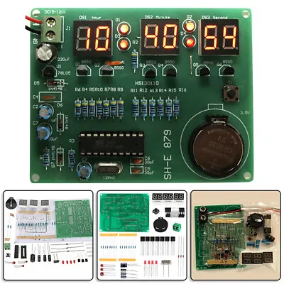 6 Digit LED Digital Electronic Alarm Clock DIY Making Kit Production Suite Set • $7.79