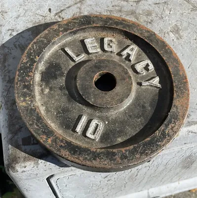 One Vintage Legacy Barbell 10 Lb Standard Weight Plate Cast Iron • $15.99