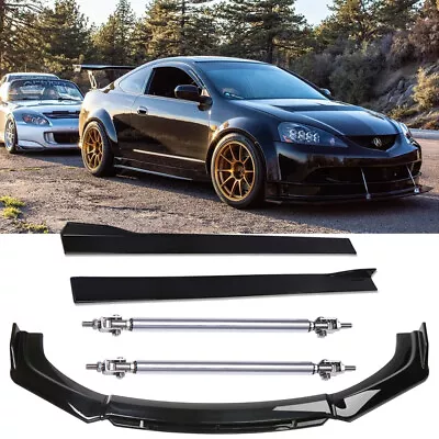 For Acura RSX DC5 2002-2006 Front Bumper Lip Splitter + Side Skirt + Strut Rods • $174.95