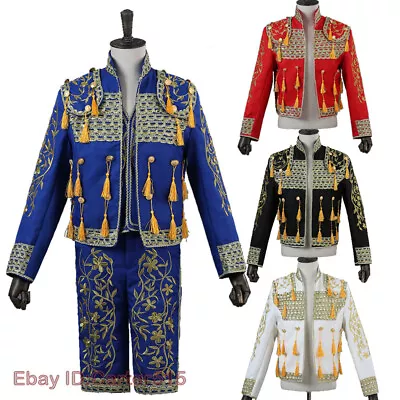 3PCS Mens Spanish Bullfighter Matador Outfit Suit Jackets Pant Cosplay Costume • $89.83