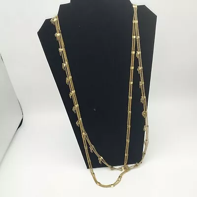 Vtg Madewell Multi Layer 4 Chain Necklace Goldtone 32  Signed Boho Gift Y2K • $22