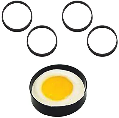 4 X Non Stick Metal Steel Egg Frying Ring Circle Round Fried Poach Muffin • £5.99