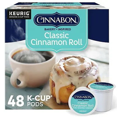 Cinnabon Classic Cinnamon Roll Coffee Keurig K-Cup Pod Light Roast 48 Count • $27.99
