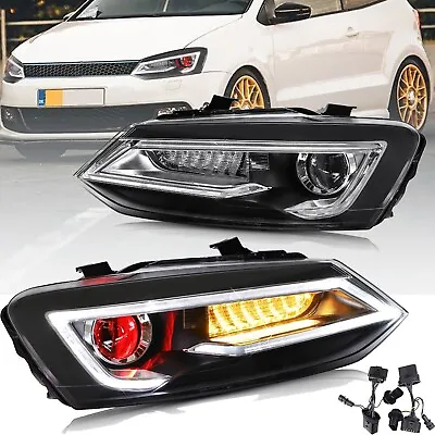 Dual Beam LED Headlights W/DRL Demon Eyes For VW Polo 2011-2017 Sequential Turn  • $438.99