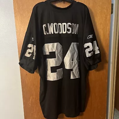 Authentic Reebok Oakland Raiders Charles Woodson #24 Jersey NFL On Field Size 54 • $124.99
