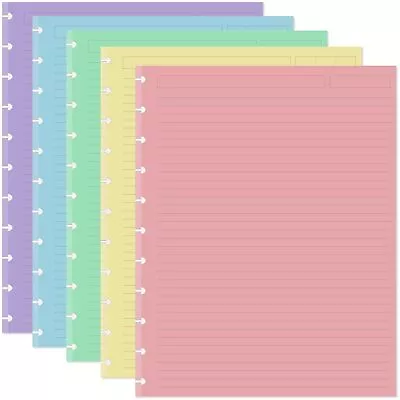 Letter Size Discbound Lined Refill Paper 11 Disc Discbound 5 Colors20 Sheets/... • $25.39