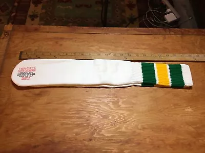 Vintage 1970s 80s Men's Striped Athletic Tube Socks Green Yellow Over Calf NOS • $20