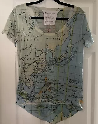Topshop Tee And Cake Map T Shirt Size 8 • £2