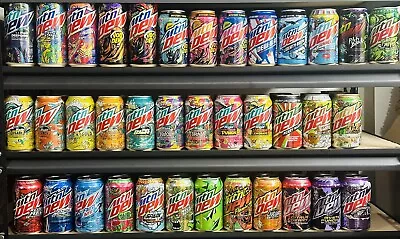 🔥 Rare Mountain Dew Collection!! 16 & 12oz FULL Cans!! 37 Sealed Cans Total !! • $139.99