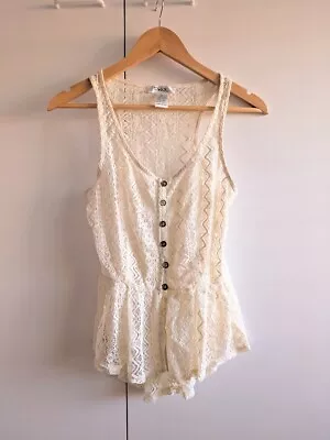 Vintage Y2K Pinky Lace Babydoll Blouse In Ivory/White • $18.55