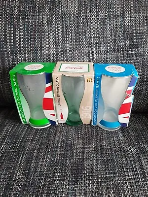 3 X Coca-cola Olympic Glasses 2 X 2012 London 1 X 1916 McDonalds New In Box  • £11.99