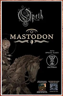 MASTODON | OPETH Hushed And Grim Tour 2021 Ltd Ed RARE Tour Poster +BONUS Poster • $68.12