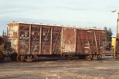 C: Original Slide DMIR Missabe 40' MofW Wood OB Boxcar W3347 - Keenan MN 1983 • $3.95