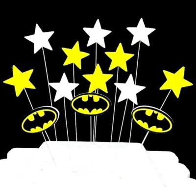 13pcs Star Batman Cake Topper Justice League Cupcake Toppers Gotham Superheroes • $12.95