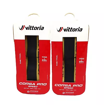 Vittoria Corsa Pro Speed Tire - 700 X 28 Tubeless Folding Black/Para PAIR • $172.95