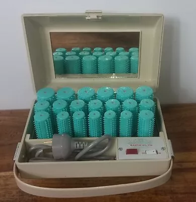 Vintage Retro Sanyo Hair Curler Hot Roller Set HCL-102 Made In Japan Working VGC • $36.79