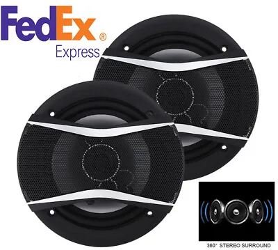 Pair 6 Inch 650W Audio Stereo Full Range Frequency Speakers For Car SUV Truck • $53.99