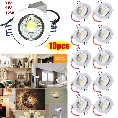 10/20PC 7W/9W/12W Dimmable COB LED Downlight Recessed Ceiling Light 110V US • $37.99