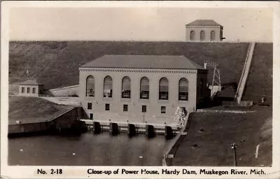 Power House Muskegon River HARDY DAM Michigan Real Photo Postcard • $10