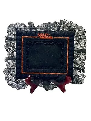Vintage Crocheted Harley Davidson Picture Frame 10x8 Outer 6x6 Picture Insert • $40
