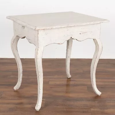 White Gustavian Side Table With Cabriolet Legs Sweden Circa 1800-20 • $2750