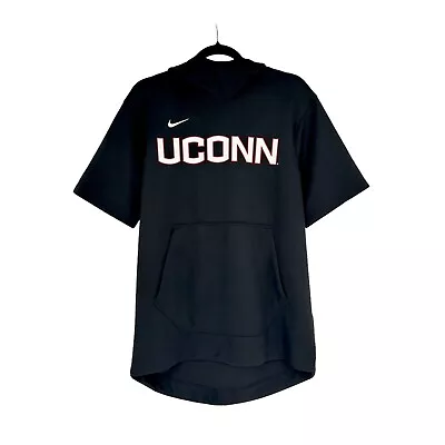 NWOT UConn Huskies Nike Mens Dri-Fit Short Sleeve Black Hoodie Size M Basketball • $32