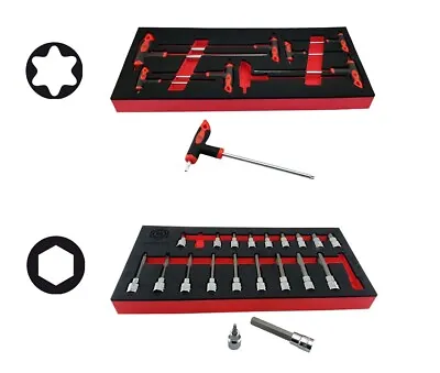 Britool Hallmark T-handle Torx Key Set + Standard & Long Hex Bit Socket Set • $80.93