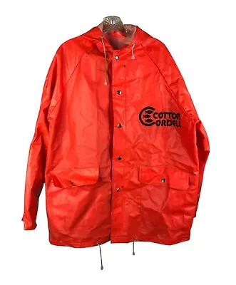 Cotton Cordell Orange Rubber Rain Slicker Jacket XL • $29.99