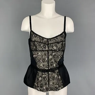 D&G By DOLCE & GABBANA Size 8 Black White Polyamide Bend Lace Bustier Dress Top • $281