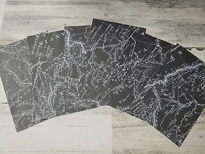 6 Pieces Of Black And White Black Map Scrapbook Paper 4x6 Photo Mats #1367 • $1.39