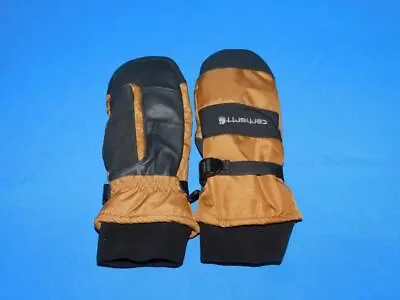 Carhartt XL Brown Black Waterproof Insulated Mitt Mittens Mens A616 Wrist Strap • $14.99