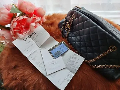 $2500 • Buy Chanel Black Lambskin Quilted Mademoiselle Bowling Handbag