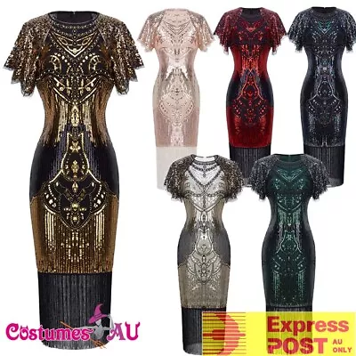 $39.99 • Buy Ladies 20s 1920s Roaring Flapper Costume Sequin Gatsby Fancy Dress