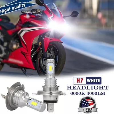 2PC H7 Pure White 35W Motorcycle LED High/Low Beam Headlights Bulbs Upgrade Kit • $20.88