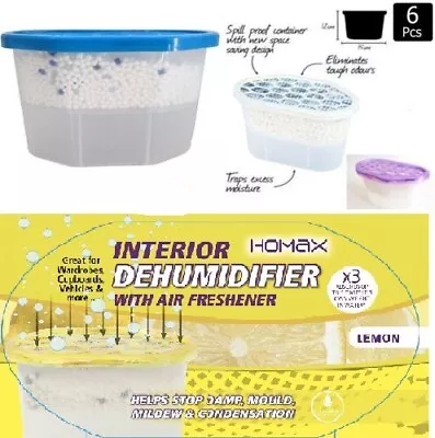 6 X Scented Dehumidifier Interior Damp Trap Mould Moisture Catch Mildew Remover • £7.95