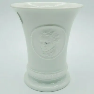 Mozart Porcelain Vase Germany Wolfgang Amadeus Wreath Bone White Vintage Antique • $156.99