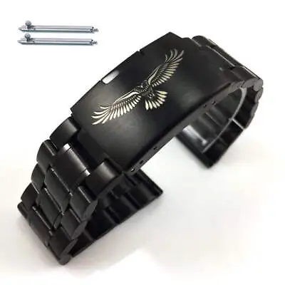 Steel Metal Bracelet Replacement Watch Band Strap Black Eagle Collection 5016-50 • $24.95