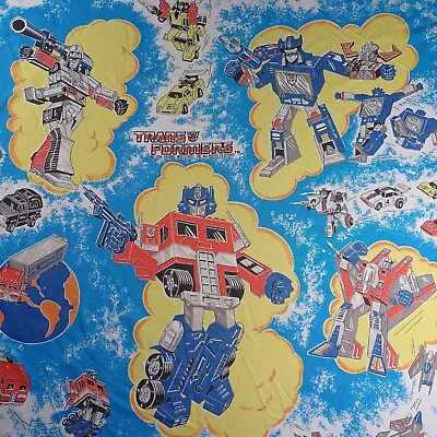 Transformers 1984 Fitted Twin Bed Sheet 39 X76  Optimus Prime Vintage • $19