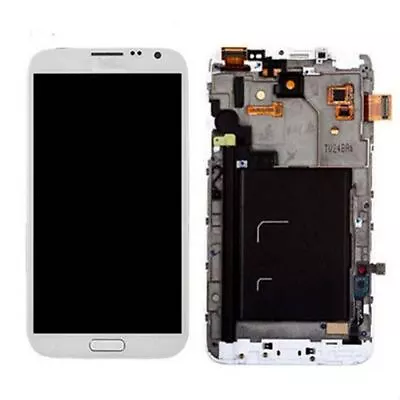 White LCD Touch Screen Digitizer With Frame For Samsung Galaxy Note N7000 I9220 • $21.69