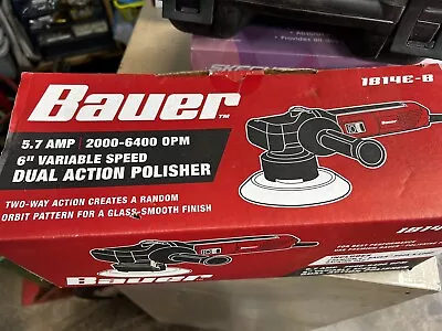Bauer 5.7 Amp 6 In Short Throw Orbit DA Polisher Car Bufer Dual Orbital Sander • $71