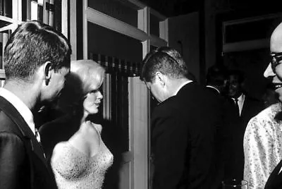 Marilyn Monroe John F. Kennedy PHOTO JFK At NYC Party Meets Sexy Marilyn Hot • $5.68