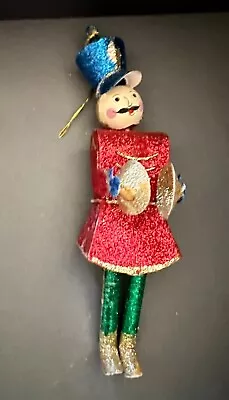 Vintage Marching Band Cymbals Glittery Christmas Ornament Swinging Legs 7” • $22.50