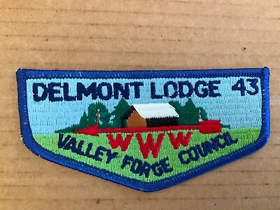 Delmont Lodge 43 Vigil Honor OA Flap Vertical Background Thick Letters Plastic • $14.95