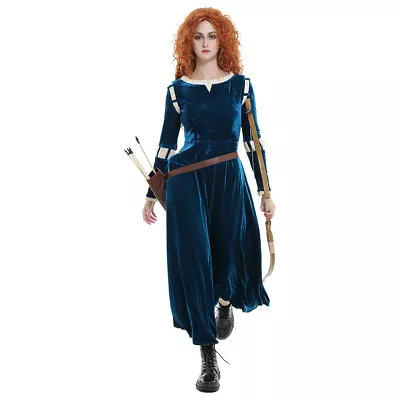 Women's Princess Merida Cosplay Costume Adult Dress Long Dress With Quiver • $49.99