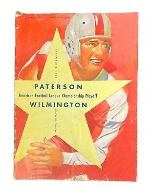 Early 1941 Paterson Panthers V Wilmington AFL Championship Game Football Program • $124.99