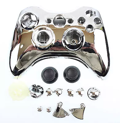Replacement Custom Chrome Silver Xbox 360 Controller Shell Case Cover • £99