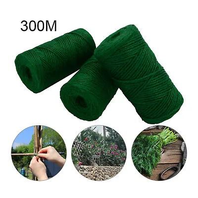£4.89 • Buy 3x100M Garden String Jute Twine Green Parcel Gardening 3 Rope Ball Line